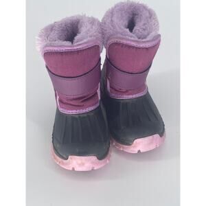 Pacific Trail Kids Size 13 Purple Pink Winter Snow Boots Faux Fur Lined